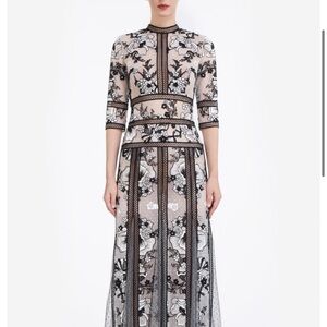 Chic Black and White Lace Dress